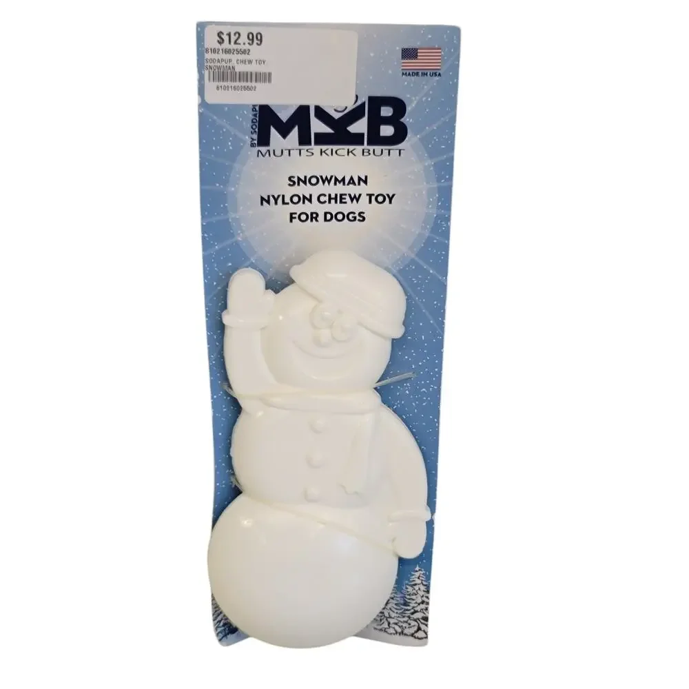 Snowman Dog Chew Toy Nylon Durable Mutts Kick Butt